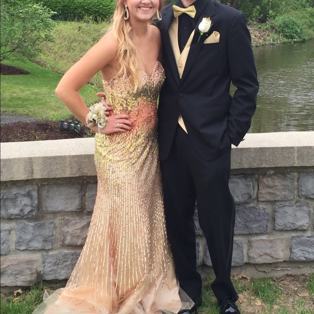 Gold Sequin Formal Dress